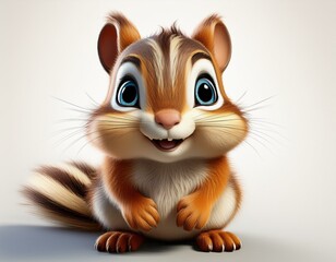 Niedliches Streifenhörnchen, weißer Hintergrund