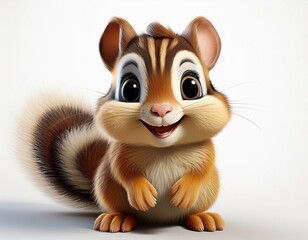 Niedliches Streifenhörnchen, weißer Hintergrund