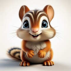 Niedliches Streifenhörnchen, weißer Hintergrund