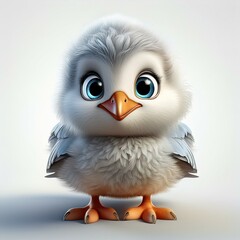 Kleine Möwe, weißer Hintergrund