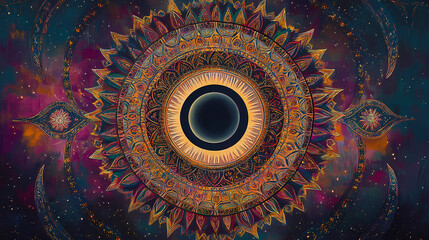 Obraz premium mystical mandala traditional indian patterns