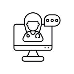 Obraz premium Virtual Consultation icon vector stock illustration