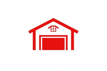 Fototapeta premium Modern illustration of a red house. Ideal for showcasing real estate, home services, and residential design projects