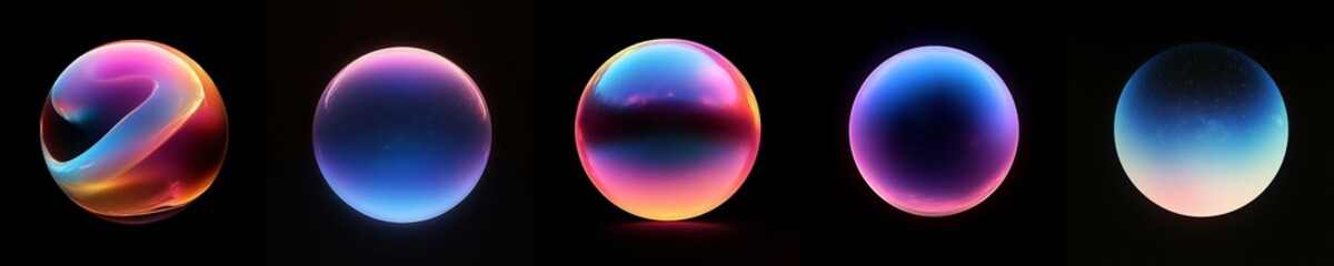 Fototapeta premium Dynamic and Colorful Spheres with Gradient Light Effects
