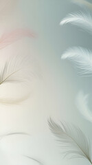 Obraz premium Delicate Feathers in Soft Pastel Colors Wallpaper