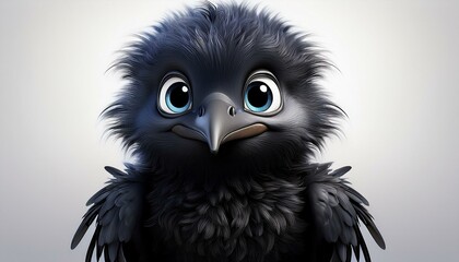 Kleine Rabe, weißer Hintergrund