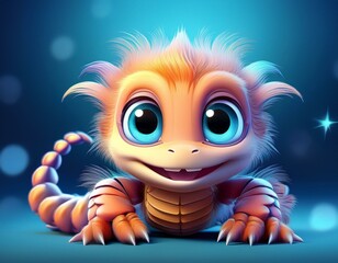 Skorpion, blauer Hintergrund