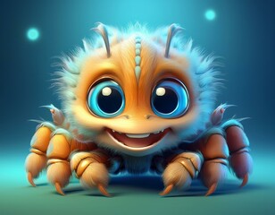 Skorpion, blauer Hintergrund