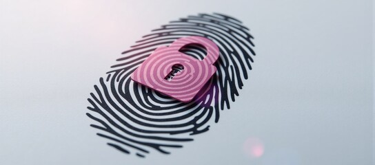 Isolated Fingerprint Lock Vector Icon with High-Detailed Security Logo Design