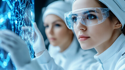 Physicists Engaging in Research on Advanced Technology in a Modern Laboratory Setting