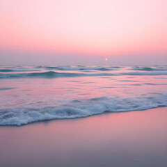 Obraz premium Abstract Shoreline with Pink and Blue Gradient