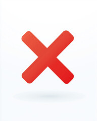 Red X symbol cross  on white background