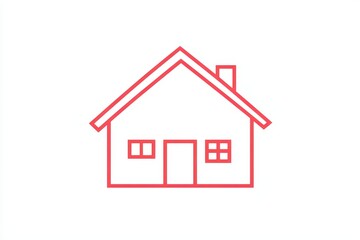 Modern red house illustration. Suitable for real estate, home services, and residential design projects
