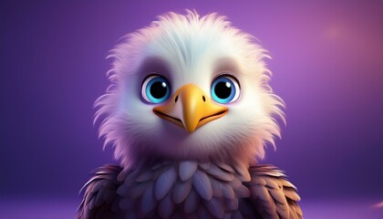 Obraz premium Weißkopfseeadler, lila Hintergrund