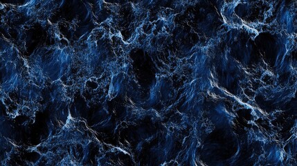 Obraz premium Fluid Motion: Dark Blue Digital Background with Flowing Small Particles and Shadows