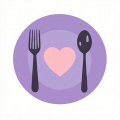 A heart-shaped dish, ready to eat. Illustration for food