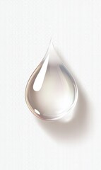 Fototapeta premium Clear liquid drop, white background, studio shot, purity concept