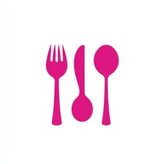 Simple Magenta Cutlery Set