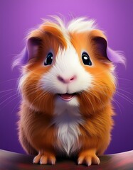 Kleines Meerschweinchen, lila Hintergrund