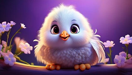 Weiße Taube, lila Hintergrund