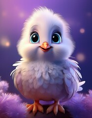 Weiße Taube, lila Hintergrund