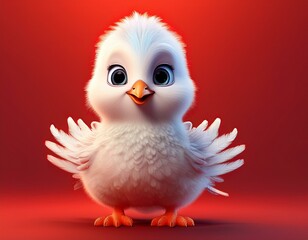 Wei&szlig;e Taube, roter Hintergrund