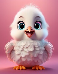 Obraz premium Weiße Taube, pinker Hintergrund