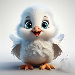 Obraz premium Niedliche Taube - Friedenstaube, weißer Hintergrund