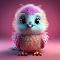 Obraz premium Niedlicher Kolibri, pinker Hintegrund