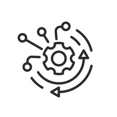 automation icon, digital transformation, automated system, rotation of gear, vector illustration eps10