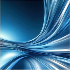 Fototapeta premium A blue and white abstract painting with a blue line that is curving and flowing