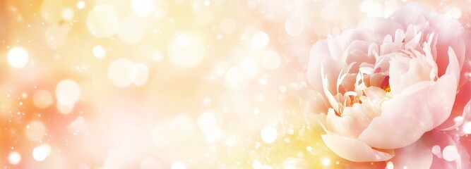 With a lush pastel pink backdrop of spring floral peonies, this banner provides generous space for any text.