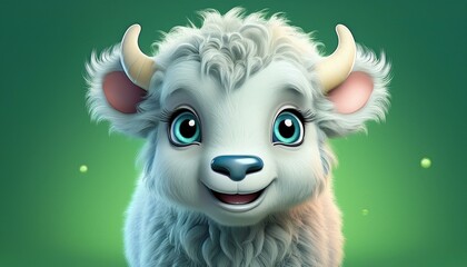 Bison K&auml;lbchen, gr&uuml;ner Hintergrund