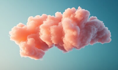 Dreamy pastel pink clouds floating in a serene blue sky, casting soft shadows and evoking feelings of wonder and peace