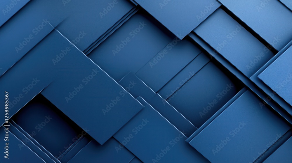 Poster A blue background with squares of different sizes