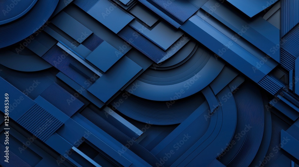 Poster a blue abstract image with many squares and rectangles
