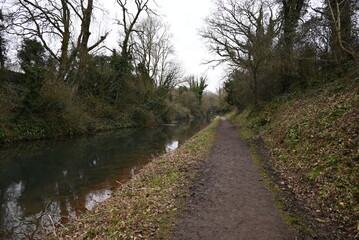 Fototapeta premium a view of the grand western canal near Tiverton from the tow path