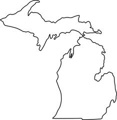 Michigan Outline U.S. state map icon design