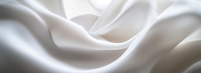Obraz premium White fabric drapes, soft folds, indoor studio, bright background, textile design