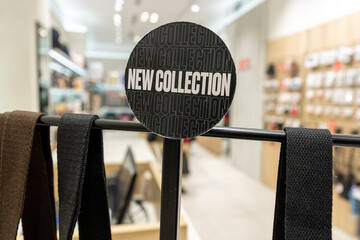 New Collection Sign in a Fashion Boutique Display