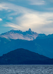 Nahuel huapi lake and andes range mountains landscape, bariloche, argentina