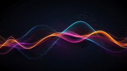 a mesmerizing cosmic scene with vibrant, flowing waves of color