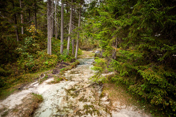 Landscape of Isar river origin, Scharnitz, Austria