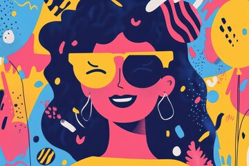 Naklejka premium Colorful Kids Festival Brochure Design with Playful Illustrations and Dynamic Layout