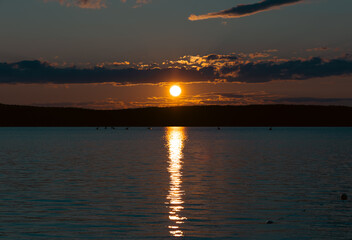 sunset on the lake