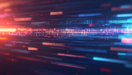 Fast data stream, digital flow, network, background blur, tech concept