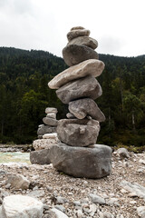 Landscape of Isar river origin, Scharnitz, Austria