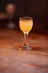 A beautiful bright cocktail. Restaurant. Delicious and beautiful.
