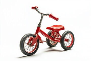 Obraz premium Red tricycle, studio shot, white background, child's toy