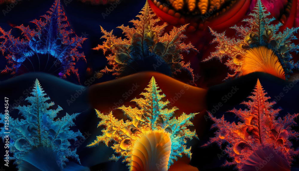 Poster Fractal Wonders Showcase Vibrant Patterns of the Mandelbrot Set During a Cosmic Exploration